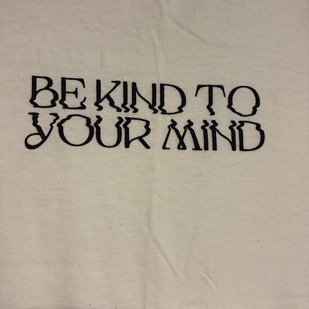Flatbush Deli NWT Be Kind to Your Mind Cream Cotton T-Shirt size S. - Picture 3 of 3